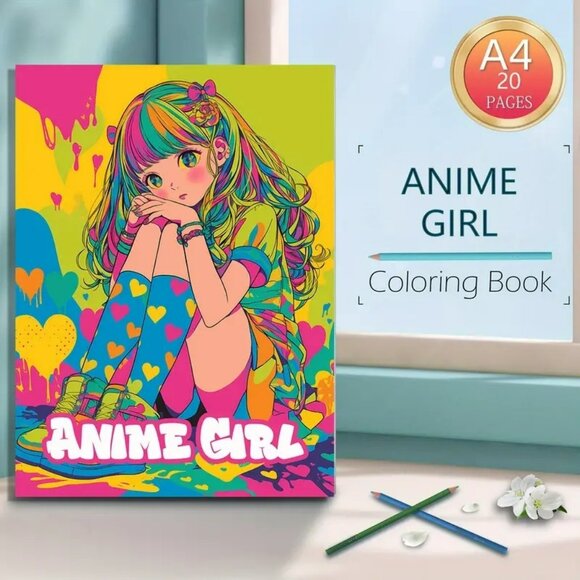 Anime Girl Coloring Book (SKU #3075) - Picture 1 of 5